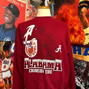 Vintage Y2K Alabama Crimson Tide Orange Bowl NCAA Football Crewneck Sz XXL
